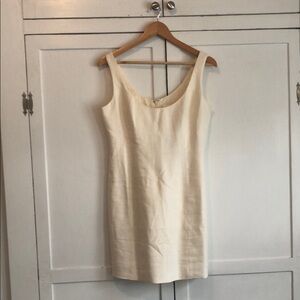Who what Wear Elegant Cream Linen Mini Dress Size M